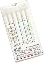 SAMVARDHAN 2 Lines Gel Pen Marker Gel Ink Roller Ball Pens for Kids Teens Scrap Booking, Journal, Décor, Stationery - (Set of 6)