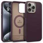 CASEOLOGY by Spigen Nano Pop Mag Back Cover Case Compatible with iPhone 15 Pro Case (TPU and Polycarbonate | Burgundy Bean)