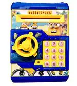 baybee Battery Operated Mini ATM Safe Kids Piggy Saving ATM Bank with Electronic Lock Coin Bank Cash Deposit ATM Cartoon for Kids