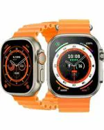 Techio T800 Ultra Smartwatch With Wireless Charging NX03 Smartwatch (Orange Strap, Free Size