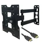 Gadget Wagon Full Motion Swivel Lcd Led Tv Wall Mount Bracket With 2 Meter Hdmi Cable For 24-43 Inch Full Motion Swivel Lcd Led Tv Wall Mount Bracket With 2 Meter Hdmi Cable (Black)