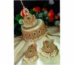 Gyaan Jewels Handmade Gold Plated Brass Earring and Necklace Set Green (Girls, Women) (Pack of 1) Free Size