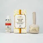 Veda5 Ayurvedic Herbal Potli Compress Kit | Potli & Medicated Oil | Used for Joints Stiffness & Muscle Spasms & Relaxation | Reduces Inflammation & Improves blood circulation - Himalayan Naturals