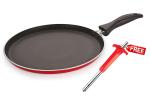 Nirlon Aluminium Black Non Stick Multipurpose Cooking Flat Pans - Nirlon_3.2Mm_Ft__Lighter_Multicolour (Pack Of 2)