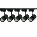 JACKAL LED 9W Ceiling Spot Light (White) | Rotatable Head | Kitchen, Living Room & Malls - Trackway Included (Black Body, Pack of 5)