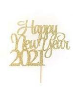 Festiko Gold Glitter Happy New Year 2021 Cake Topper, New Year Party, New Year Eve, New Year Party Decoration, Nye Eve Party Supplies