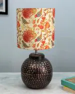 Homesake Ginger Jar Antique Table Lamp Hammered Oil-Rubbed Bronze Metal for Living Room Family Bedroom, Birds and Trees