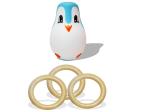 Vparents Blue Wood Penguin Roly Poly And Teether Ring (Pack of 4)