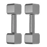 Protoner Pair of 5kg Each PVC Dumbbells Set Hex, Black