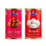 Ghasitaram's Gulab Jamun and Rosogulla (Combo Pack) For Diwali Gifting (2 X 500g)