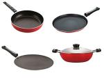 Nirlon 4 pcs of Red Non-stick Aluminium Kitchen Cookware Set