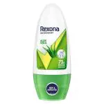 Rexona Aloe Vera Underarm Roll On Deodorant For Women, Antiperspirant, Removes Odour, Keeps Skin Fresh & Clean, Alcohol Free, Skin Friendly, 50 ml
