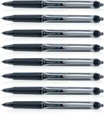 Pilot Hi-Tecpoint V7 RT Fine Point Liquid Ink Pen | Tip Size - 0.7MM | Retractable and Refillable | Dimpled Rubber Grip with Unique Dimple Tip Technology | Ink Colour - Black | Pack of 8