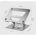 JAINPLIC Aluminum Laptop Stand Foldable Height Angle Adjustable Laptop Riser for Desk Compatible up to 15.6 Inches 360 Rotating Base (Silver)