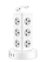 EMBOX 10A Extension Board with 3 Meter Cable with Master Switch-Multi Plug Socket with 4 Universal Sockets-Extension Cord with Safety Shutter and LED Indicator-1500W (3 Meter Cable)_White