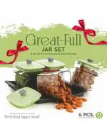 GRECY Air Tight Great Full 4 Pis Jar Set With Tray (Pista)