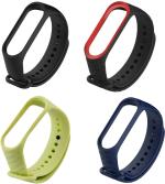Microcart Silicone Black, Green, Blue Smart Band Strap For Xiaomi Mi Band 4, Xiaomi Mi Band 3 (Pack Of 4)