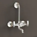 Plantex 2-in-1 Wall Mixer with Wall Flange & Teflon Tape/Mixer Tap for Bathroom with Overhead Shower Provision and Long Bend Pipe/Taps for Bathroom-(SMR-1269-Chrome)