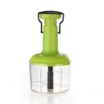 FINE ARTManual Hand-Press BPA Free Stainless Steel Blade Chopper Food- Vegetable & Fruits Chopper- Cutter- Slicer - 1100 ml (Multi Color)