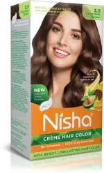 Nisha Creme Hair Color for Women - Chocolate Brown, 60g+60ml, Long-lasting, 100% Grey Coverage Permanent Hair Colour for Soft, Shiny, Healthy Hair