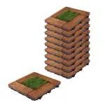 Sharpex Artificial Interlocking Grass Teak Wooden Deck Tiles | 10 Piece Decorative Floor Decking Water Resistant Tile for Balcony, Terrace, Garden, Lawn | Quick Flooring Solution for Indoor/Outdoor