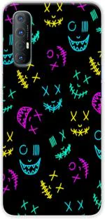 CustomEra Oppo Reno 3 Pro Multicolour Glow Marshmellow Design Polycarbonate Hard Case Back Cover