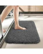 Status Bathroom Door Mats Anti Slip Water Soak Size 40x60 cm Pack of 1 Grey