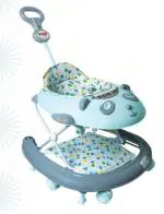 Goyal's Stylish Bravo Design 360 degree Rotating Baby Walker with Parental Handle - (Grey)