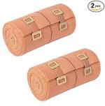 Karki Fusion Premium Cotton Crepe Bandage - Roll Sports Wrist Wrap Straps, Elastic Compression (Pack of 2 (4m x 10cm))