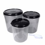 YASHODEEP PLASTIC Kitchen Grocery Storage Container combo ( 5 Kg /7.5 Kg /10 Kg) ( Black)