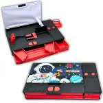 S4SQUARE ENTERPRISE Plastic Jumbo Size Multi-Functional Astronaut Theme Pencil Geometry Box with Integrated Sharpener for Boys Girls Kids