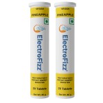 ElectroFizz Electrolyte Energy Drink For Workout,Sports Drink For Men&Women,Energy Supplement,Instant Hydration-40 Effervescent Tablets (Pack Of 2 Tubes) (Pineapple),Gluten Free