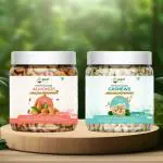 PIYOR 100% Natural Premium California Almonds & Cashews Combo 300 g (150g Pack of 2)