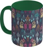 Shieldsmore Ceramic Printed Coffee/Cup for Gift | Dark Green Ceramic Coffee Mug (325 ml)
