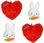 LVS TOYS Soft Lovable Hugable Rabbit & Heart Toy for Kids Toys Bithday Gift - 30 cm  (Multicolor)