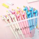 Homeoculture Unicorn Pens for Girls + UNICORN PENCIL BOX/POUCH| Cute Unicorn Gel Pens for Kids- pack of 12| Cute Unicorn Stationery for gift, girls gift option