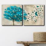 Vasl Wood Multicolor Modern Wall Art Panel Painting - 12 X 12 Inch (Pack Of 2)