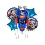 Grand Shop Multicolor Aluminium Large Superman, Round, Star Foil Balloon