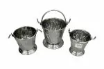 Dynore Stainless Steel Serving Bucket- Set Of 3