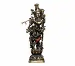 Idol Collections Multicolor Brass Large Krishna Statue, 30 Inch