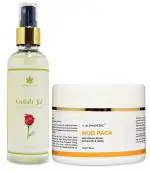 Alphavedic Multani Mitti Mud Face Pack And Gulab Jal Rose Water For Skin Toning And Nourishing