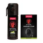 Impower SOS Alarm and Pepper Spray (Green Chilli) for Self Defence and Women Safety