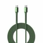 Portronics Konnect X 240W Futuristic Unbreakable Nylon Braided Type C to Type C Fast Charging PD Cable 1M Long, Supports Laptop and All Type C Smartphones and Devices (Green)
