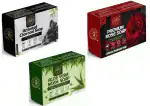 Puromiles - Embrace Purity, Live Extra Miles Soap Combo| Neem Aloe Vera, Rose & Charcoal Soap |Handmade, Natural & Organic| Paraben & SLS Free| Pack of 3x100gm