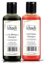 SWADESHI KHADI HERBAL Combo Of Amla Bhringraj & Red Onion Shampoo (420 ml)