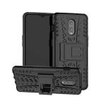 Accessories Kart Oneplus 6T Black Polycarbonate Shockproff Dazzle Kick Stand Back Case Cover