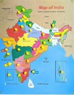 Childgossip Best buy indian Map Wooden Knowledge Learning Puzzle, Educational Board Games (Multicolor)