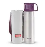 Milton Glassy 350 Purple Thermosteel Hot and Cold Water Bottle with Drinking Cup Lid,350 ml