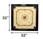 Synco Eco 3 mm wooden carrom board with 1.5 x 1.5 Inch Frame Size