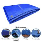 MIPATEX 130 GSM Tarpaulin Sheet with Aluminium Eyelets Blue 15 x 15 ft